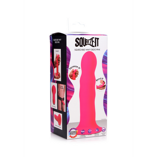 Vågig Dildo - Sugpropp, Stimulerande Ribbor, Flexibel