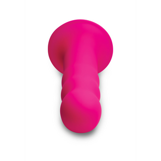 Vågig Dildo - Sugpropp, Stimulerande Ribbor, Flexibel