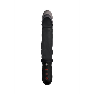 Svart Vibrerande Dildo med Stöt, Handtag & 8 Lägen