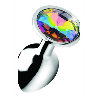 Liten Butt Plug Regnbågs-Prisma Juvel, Aluminium