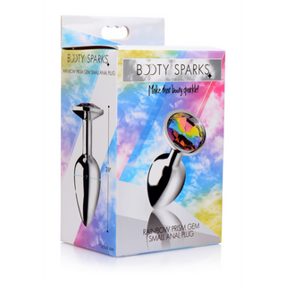Liten Butt Plug Regnbågs-Prisma Juvel, Aluminium