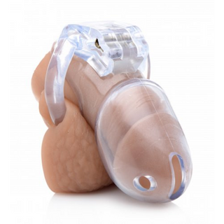 Kyskhetsbur Transparent, 4 Ringstorlekar, Låsbar