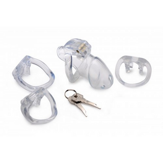 Kyskhetsbur Transparent, 4 Ringstorlekar, Låsbar