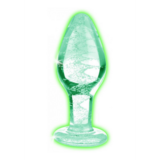 Självlysande Analplugg Glas, Medium