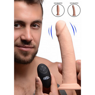 Uppblåsbar Vibrerande Dildo, 18 cm, Fjärrkontroll