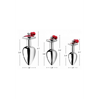Röda Analpluggar Set: 3-pack med Bjällror