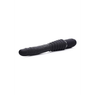 Vibrerande Dildo med Stötfunktion och Handtag - Svart