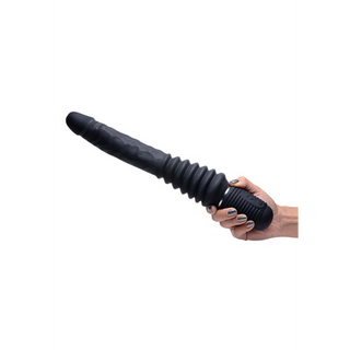 Vibrerande Dildo med Stötfunktion och Handtag - Svart