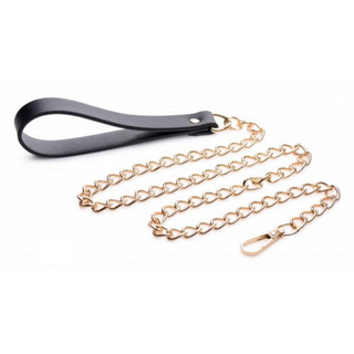 Svart & Guld Kedjekoppel med PU-Läder Handtag