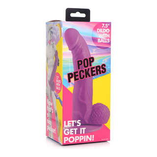 Realistisk Dildo med Bollar, Stark Sugpropp, 19 cm
