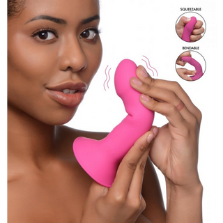 Vibrerande Dildo Flexibel Uppladdningsbar 3 Hastigheter Rosa