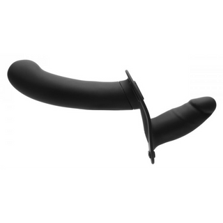 Vibrerande Dubbeldildo med Sele & Fjärrkontroll, Svart