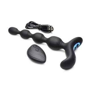Vibrerande E-Stim Analpärlor, Fjärrkontroll, Uppladdningsbar, Silikon