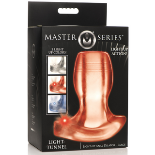 Belyst Analdilator med Tunnel, Klar TPE & LED-ljus