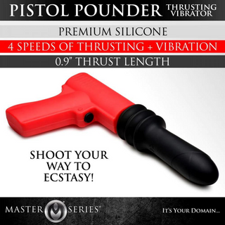 Stötande Pistola Vibrator - Röd, 4 Lägen, USB-Uppladdningsbar