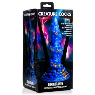 Blå Silikondildo Sugkopp, Havsmonster Texturerad