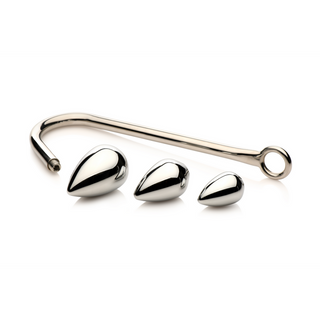 Analträningsset med Krok & 3 Metallpluggar för Bondage