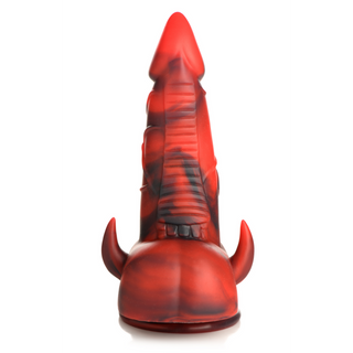 Röd Dildo med Sugkopp, Demonisk Design & Detaljer