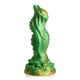 Grön Texturerad Dildo, Sugkopp, Selkompatibel, Silikon