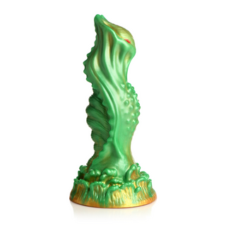 Grön Texturerad Dildo, Sugkopp, Selkompatibel, Silikon