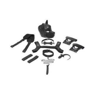 Neopren Valp Kit: Huv, Sele, Plug & Svans - Svart