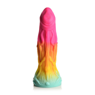 Regnbåge Dildo, Texturerad, Sugpropp, Selkompatibel