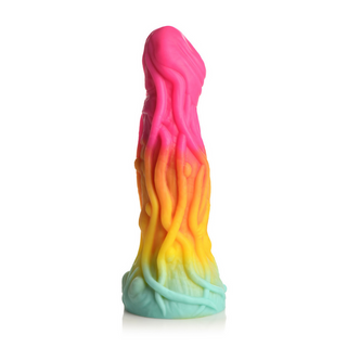Regnbåge Dildo, Texturerad, Sugpropp, Selkompatibel