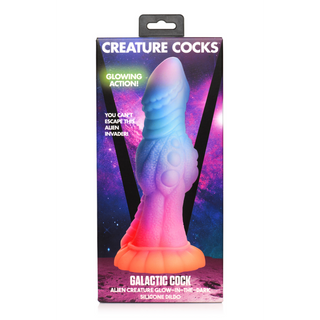 Självlysande Texturerad Dildo med Sugpropp