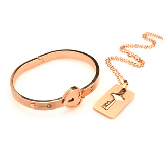 Låsande Armband & Nyckelhalsband - Roséguld