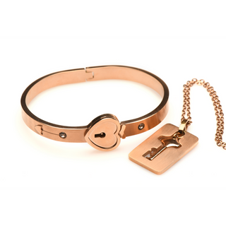 Låsande Armband & Nyckelhalsband - Roséguld