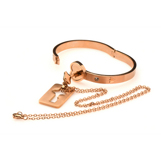 Låsande Armband & Nyckelhalsband - Roséguld