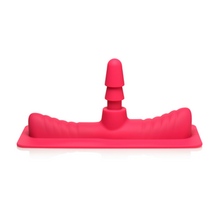 Sadeladapter med Dildo - Rosa/Hud, 18.4cm