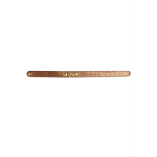 Vadderat Halsband "SLAVE" Guldtext - Justerbar Storlek