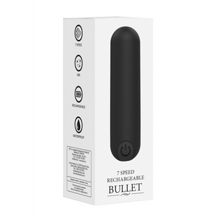 Svart Bullet Vibrator, 10 Hastigheter, Uppladdningsbar