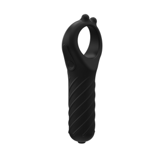 Vibrerande Cockring med Vibrator, 10 Vibrationer - Svart