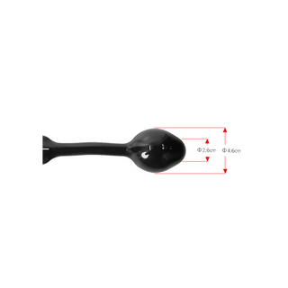 Svart Kukring med Kulrem & Analplugg - Medium