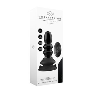 Vibrerande Glas Vibrator Sugpropp, 10 Hastigheter, Svart