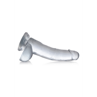 Dildo med Kulor, Sugkopp, Genomskinlig, 20.5 cm