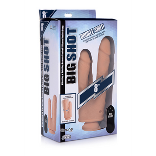 Vibrerande Dubbeldildo Silikon, Sugkopp, Turbo - 20.5cm
