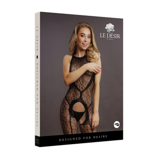 Leopard Bodystocking - Halterneck, Crotchless, One Size