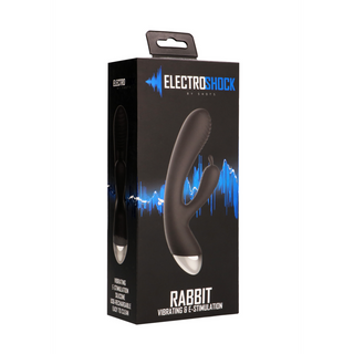 Svart E-Stim Kaninvibrator, 10 Hastigheter & G-punktsstimulering