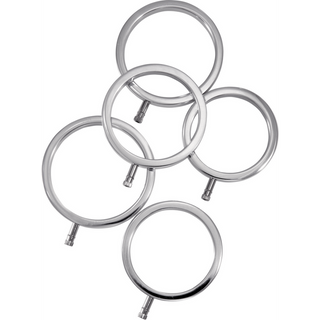 Cockring Set i Metall - 5 Storlekar, Elektrostimulerande