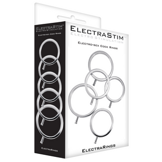Cockring Set i Metall - 5 Storlekar, Elektrostimulerande