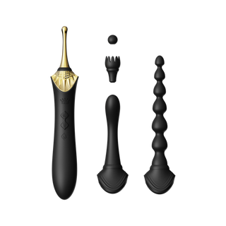 Klitorisvibrator Obsidian Svart, 4 Tillbehör & Hög Intensitet
