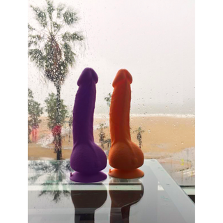 Realistisk Vibrator, Fjärrkontroll, Flexibel - Violett