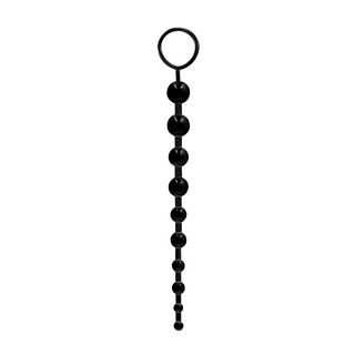 Analkedja 10 Kulor, Slät TPE, Svart, 25.5 cm