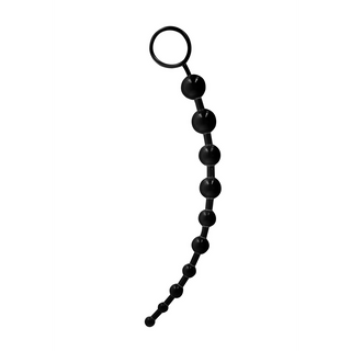 Analkedja 10 Kulor, Slät TPE, Svart, 25.5 cm