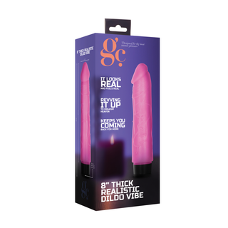 Realistisk Dildo Vibrator, 20 cm, Rosa - Kraftfull