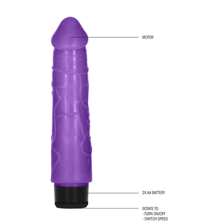 Tjock Realistisk Dildo Vibrator - 20 cm, Lila