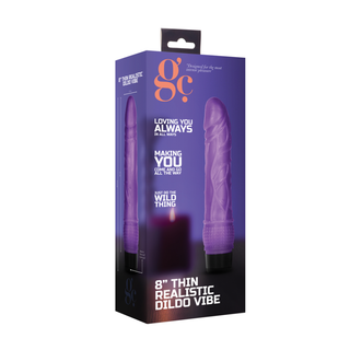 Realistisk Dildo Vibrator Tunn 20 cm - Lila